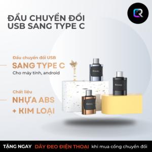 Đầu Chuyển USB Sang Type C ESSAGER – Adapter USB Type C Cho Máy Tính Android